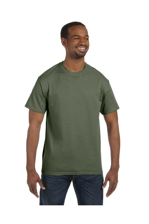 G500 Adult Heavy Cotton T-Shirt, Military Green, 3X, Pack Of 5, Mens T-Shirts