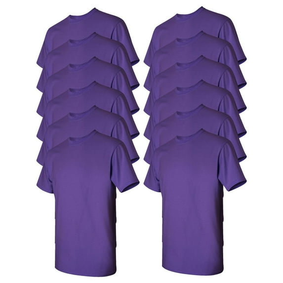 Gildan G500 Adult Heavy Cotton T-Shirt, Purple, 3X, Pack Of 12, Mens T-Shirts