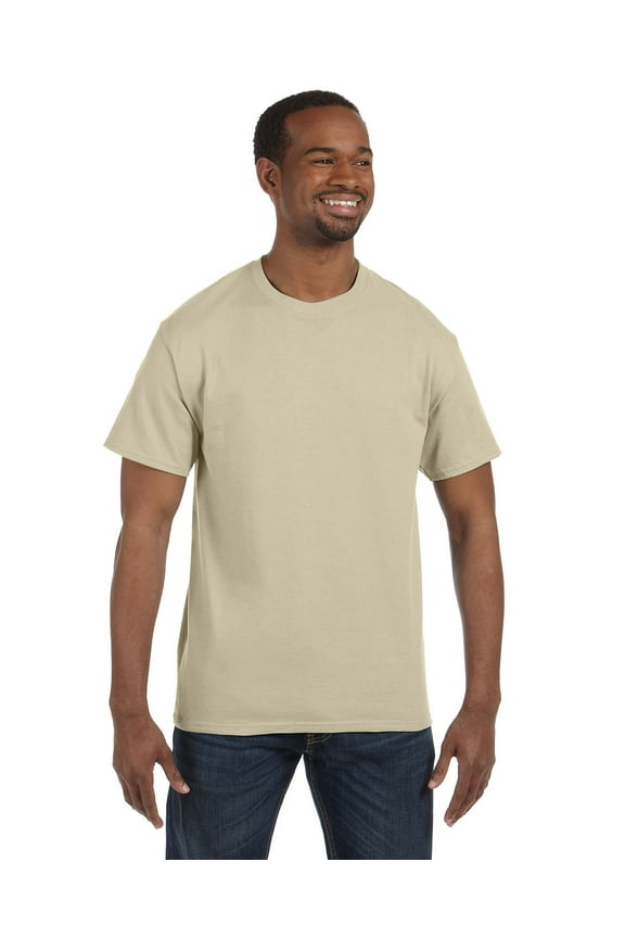 G500 Adult Heavy Cotton T-Shirt, Sand, M, Pack Of 5, Mens T-Shirts