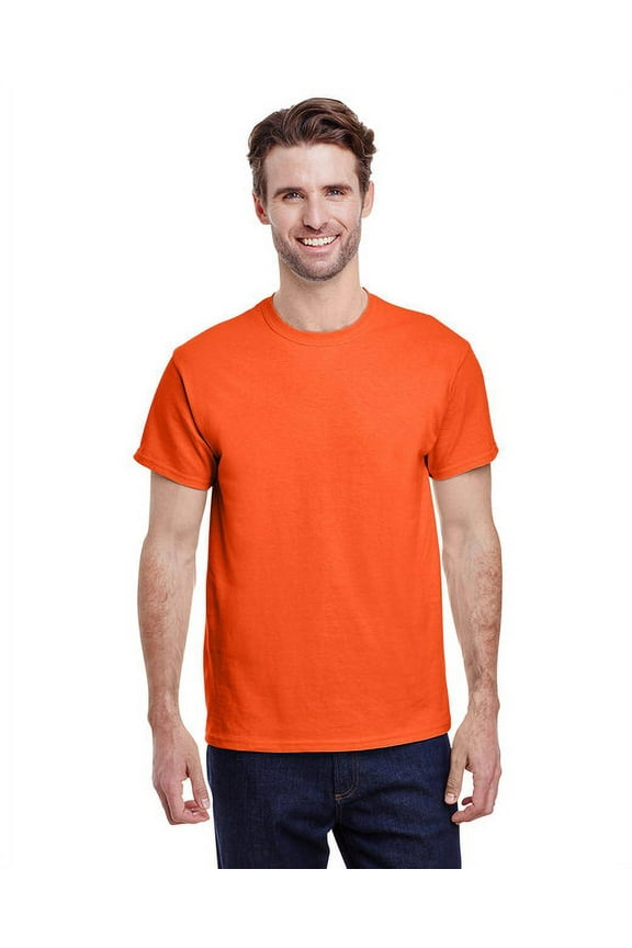 G500 Adult Unisex Orange Heavy Cotton T-Shirts, in Size XL