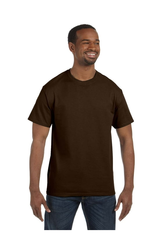 G500 Adult Heavy Cotton T-Shirt, Dark Chocolate, 3X, Pack Of 10, Mens T-Shirts