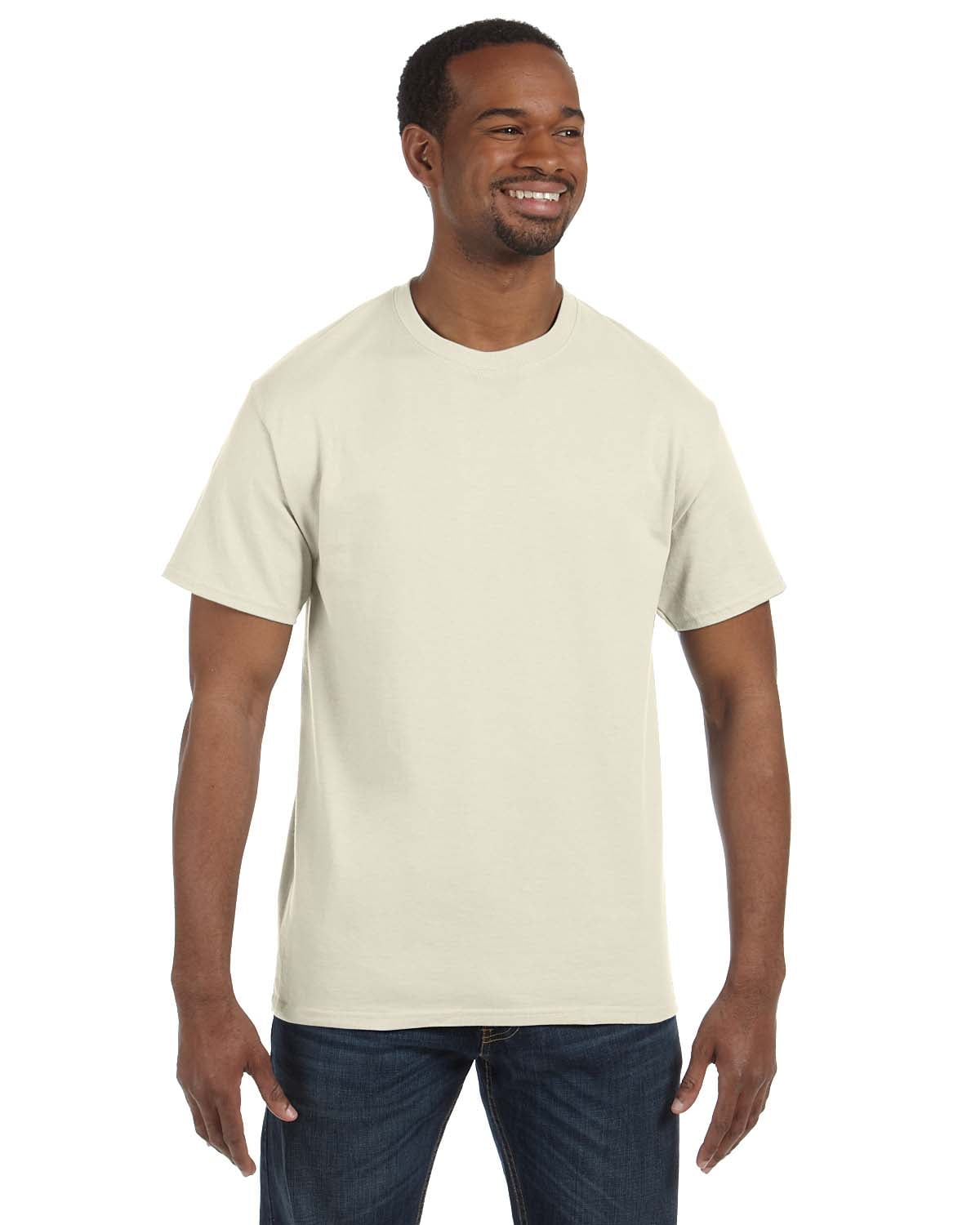 Gildan G500 Adult Heavy Cotton T-Shirt, Natural, L, Pack Of 5, Mens T-Shirts