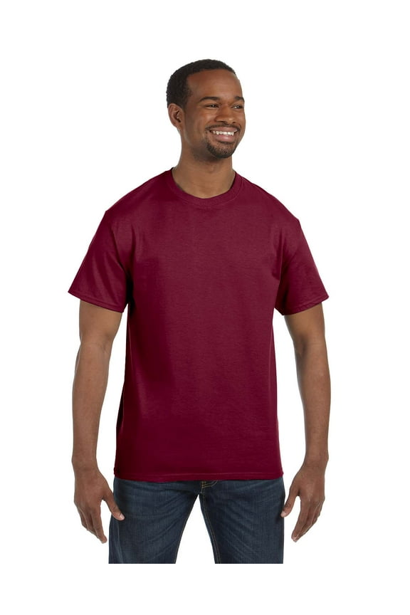 G500 Adult Heavy Cotton T-Shirt, Cardinal Red, 3X, Pack Of 5, Mens T-Shirts