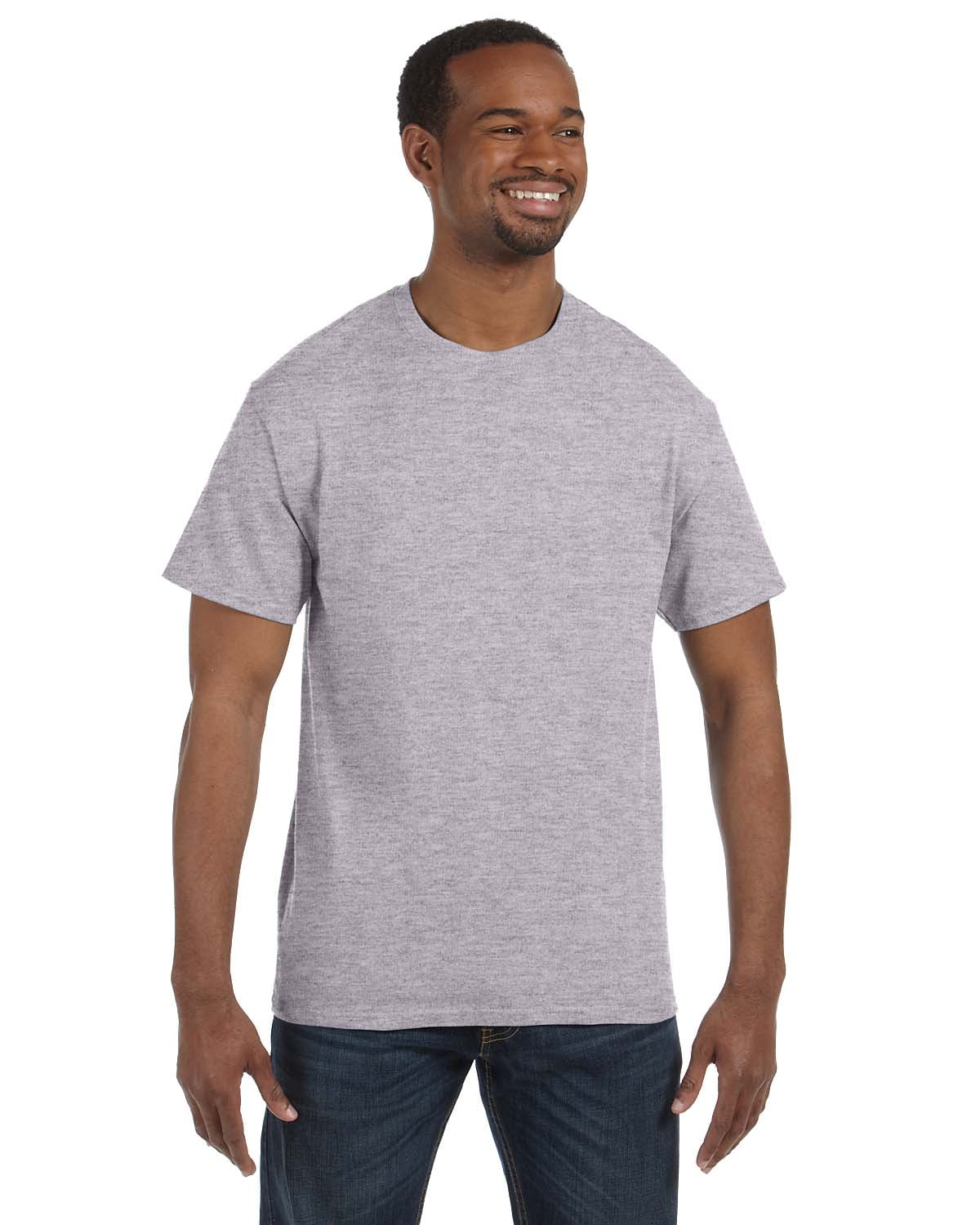 Gildan G500 Adult Heavy Cotton T-Shirt, Sport Grey, XL, Pack Of 5, Mens T-Shirts