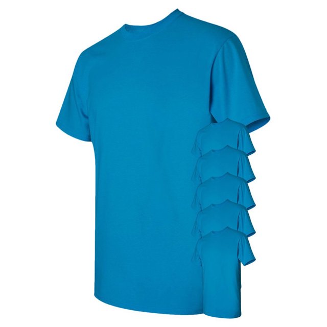 5-Pack Gildan G530 Adult Heavy Cotton 5.3 Oz. T-Shirts – Taped Neck – Multiple Sizes Available (S To 3XL)