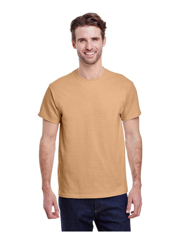 G500 Adult Unisex Old Gold Heavy Cotton T-Shirts, 3 Pack in Size XL