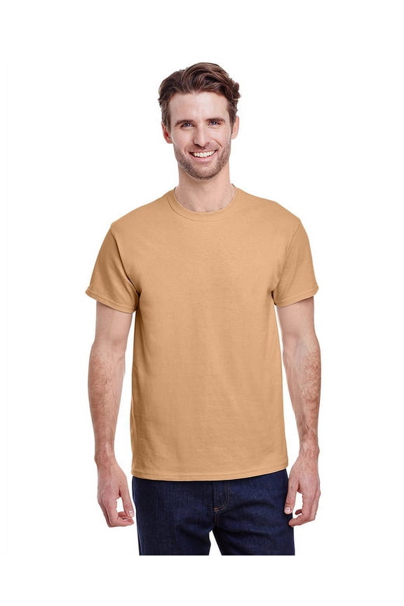 G500 Adult Unisex Old Gold Heavy Cotton T-Shirts, 3 Pack in Size XL