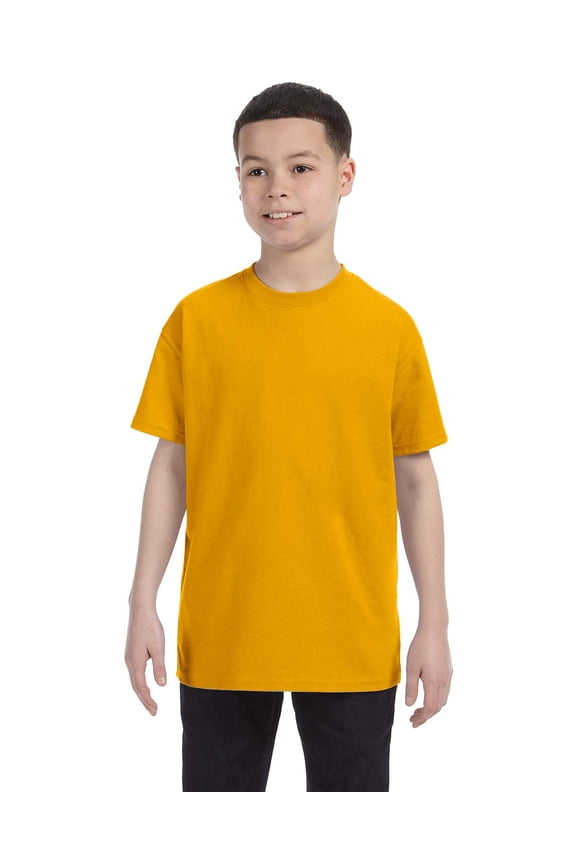 G500B Heavy Cotton Youth T Shirt, Gold, XS, Pack Of 10, All Graphic Tees