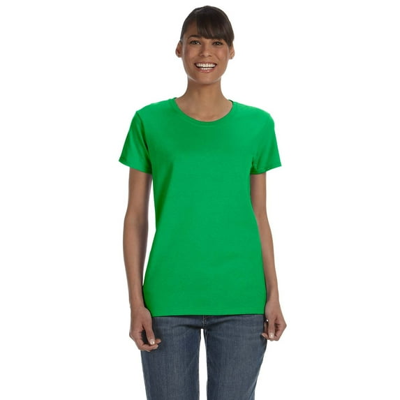G5000L Gildan Ladies Heavy Cotton 100% Cotton T-Shirt, 12-Pack, 2X, Electric Green