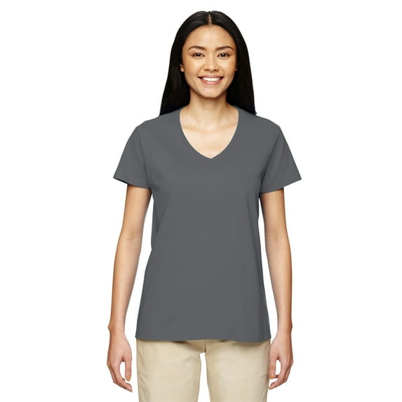 Gildan - Heavy Cotton Women’s V-Neck T-Shirt - 5V00L, Charcoal, L