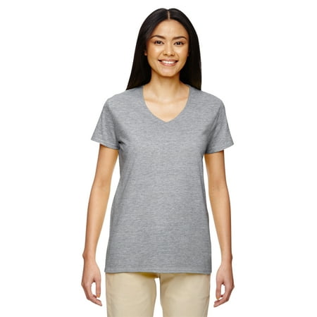 Gildan - Heavy Cotton Women’s V-Neck T-Shirt - 5V00L, Sport Grey, L