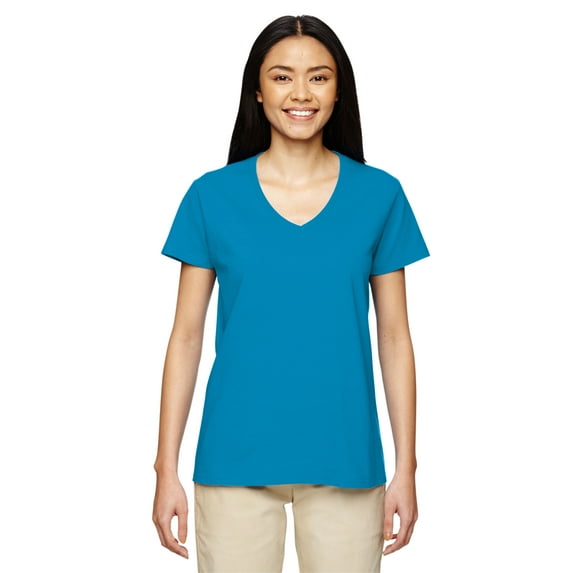 Gildan G500VL Ladies Heavy Cotton 100% Cotton V-Neck T-Shirt