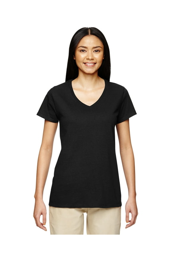 G500VL Ladies Heavy Cotton 100% Cotton V-Neck T-Shirt