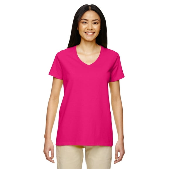 Gildan G500VL Ladies Heavy Cotton 100% Cotton V-Neck T-Shirt