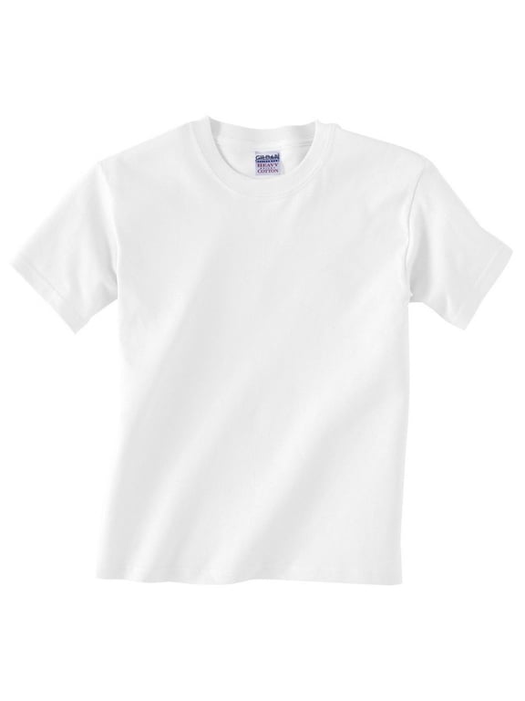 G510P Toddler Heavy Cotton T-Shirt, White, 4T, Pack Of 2, Boys Tshirts