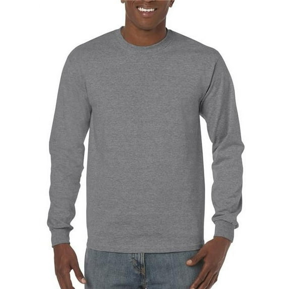 Gildan G5400-Graphite Heather-L Heavy Cotton Adult Long Sleeve Tee, Graphite Heather - Large