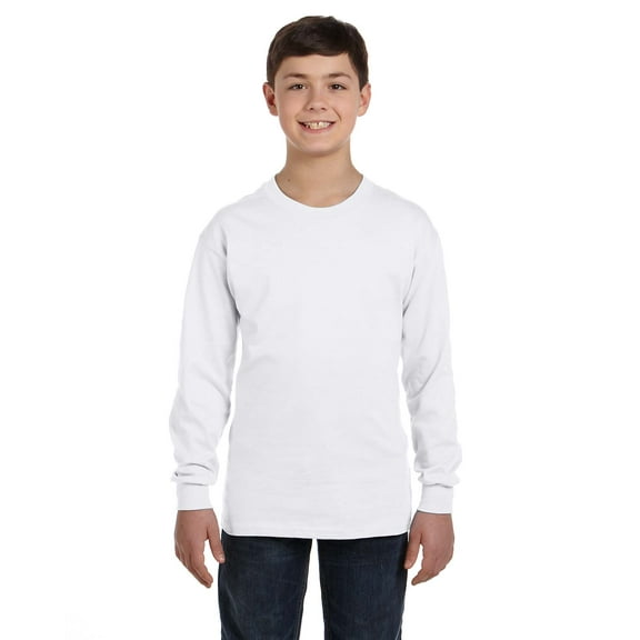 Gildan G540B Heavy Cotton Youth 5.3 Oz. Long-Sleeve T-Shirt, Pack Of 3