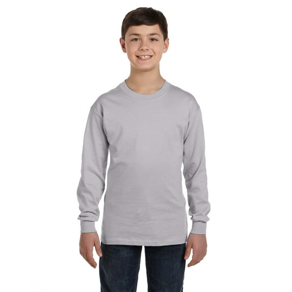 Gildan G540B Youth Heavy Cotton 100% Cotton Long Sleeve T-Shirt, Carolina Blue, L, Boys Tshirts