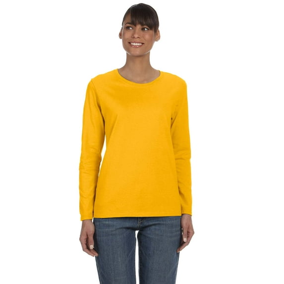 Heavy Cotton Women’s Long Sleeve T-Shirt – Gildan – G5400L, XL, Gold