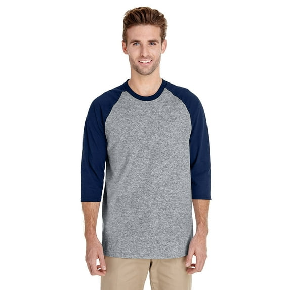 Gildan G570 Adult Heavy Cotton 5.3 Oz. 3/4-Raglan Sleeve T-Shirt, Pack Of 12