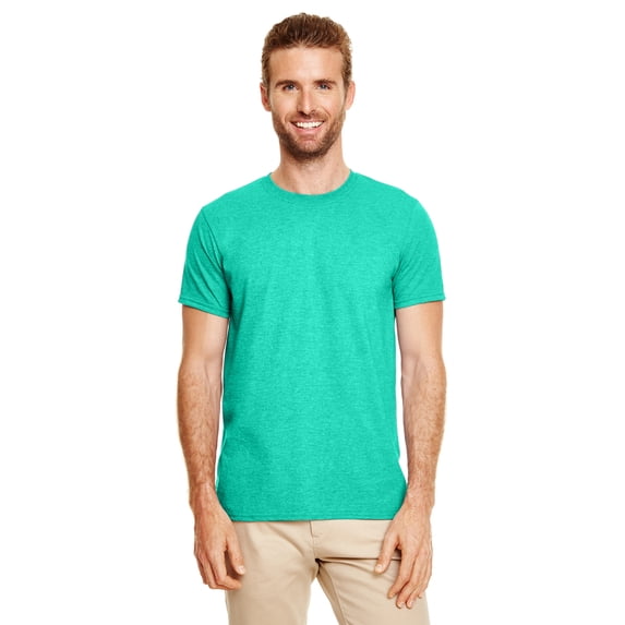 Gildan G640 Adult Softstyle T-Shirt, 3X, HEATHER SEAFOAM
