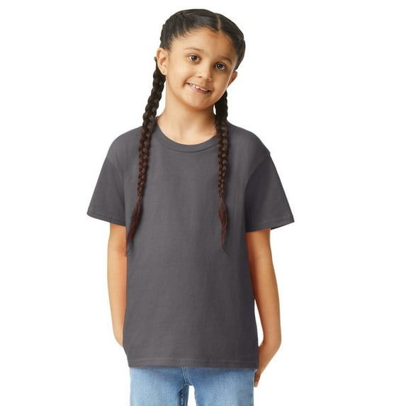 Gildan G640B Youth Softstyle T-Shirt-Charcoal-S