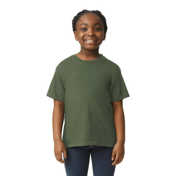 Gildan G640B Youth Softstyle T-Shirt-Military Green-XS