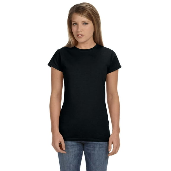 Gildan G640L Ladies' Softstyle Fitted T-Shirt, Black, XL, Pack Of 5, Tshirts for Women