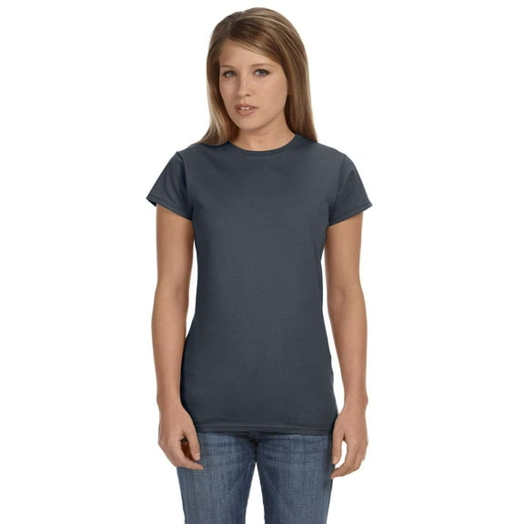 Gildan G640L Ladies' Softstyle Fitted T-Shirt, Dark Heather, 2X, Pack Of 2, Tshirts for Women
