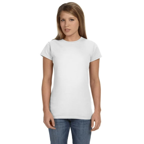 Gildan G640L Ladies' Softstyle Fitted T-Shirt, White, XL, Pack Of 10, Tshirts for Women