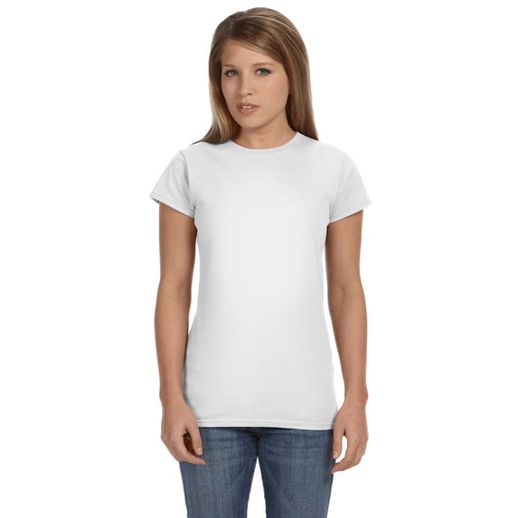Gildan G640L Softstyle Ladies Junior Fit T-Shirt -White-Medium