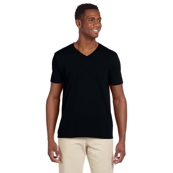 Gildan G64V Softstyle V-Neck T-Shirt, Black, S, Pack Of 6, Mens Multipacks