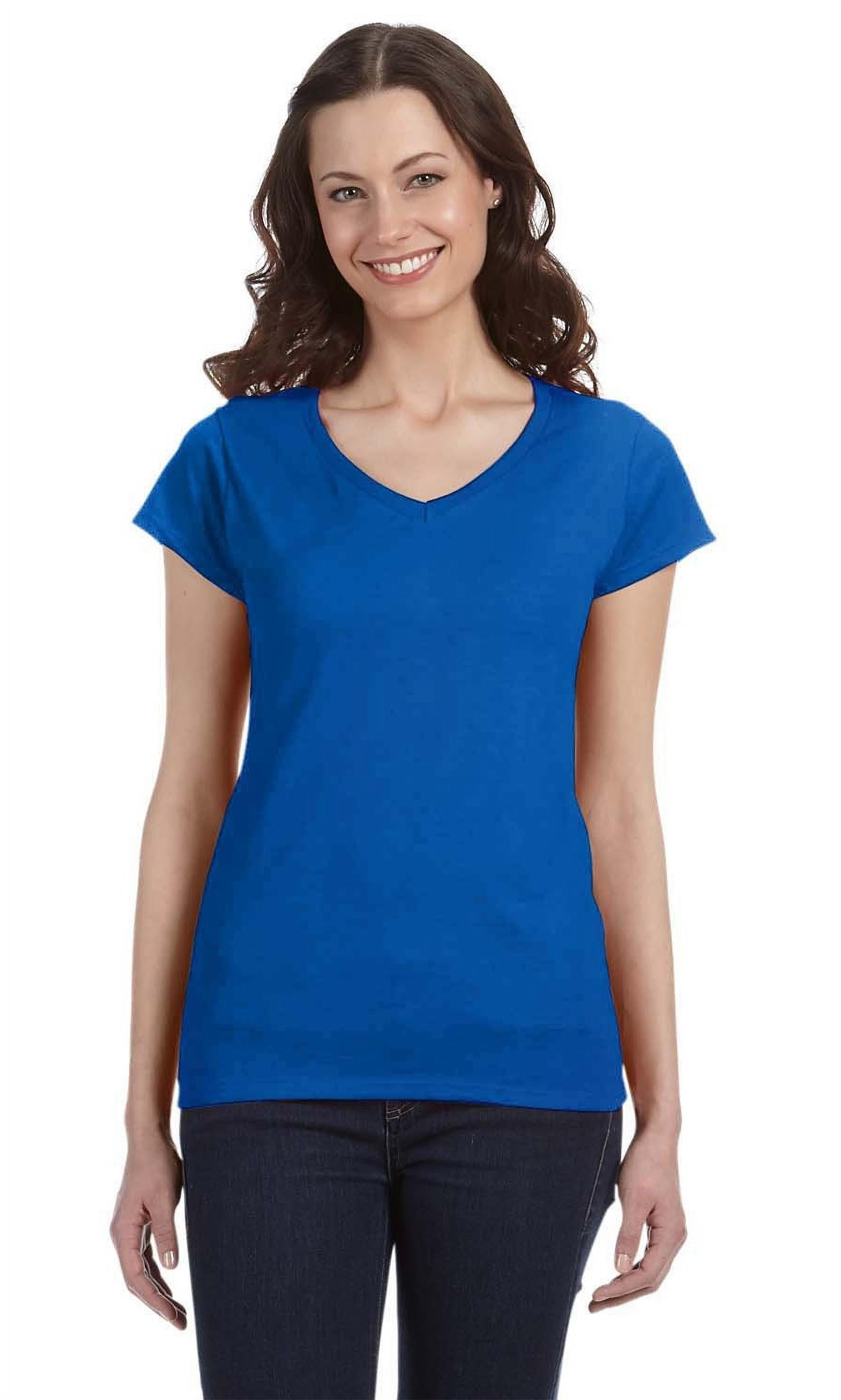 Gildan G64Vl Ladies' Softstyle Fitted V-Neck T-Shirt - Walmart.com
