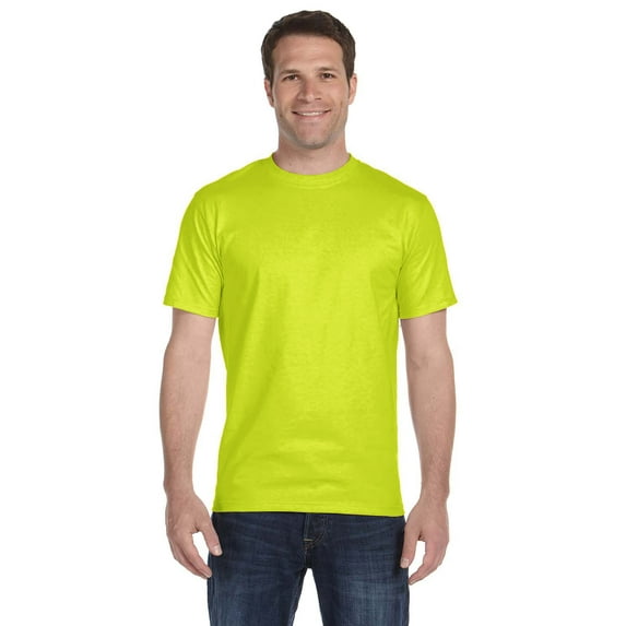 Gildan G800 Adult 50/50 T-Shirt, Safety Green, 4X, Pack Of 2, Mens T-Shirts