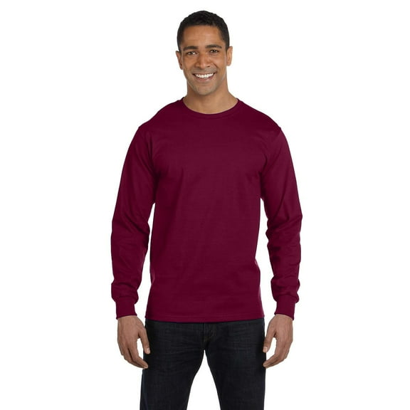 Gildan G840 Adult 50/50 Long-Sleeve T-Shirt, Maroon, XL, Pack Of 2, T-Shirts