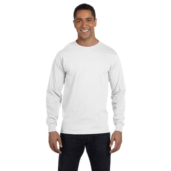 Gildan G840 DryBlend Long-Sleeve T-Shirt -White-Small