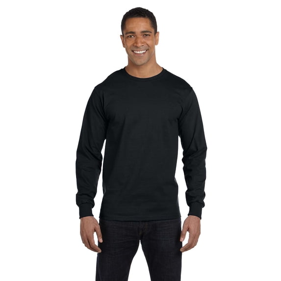 Gildan G840 Adult 50/50 Long-Sleeve T-Shirt, Black, S, Pack Of 12, Mens T-Shirts