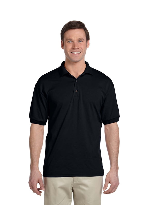 G880 DryBlend 6-Ounce Jersey Knit Sport Shirt, Black, 3X, Pack 12, Mens Polo Shirts