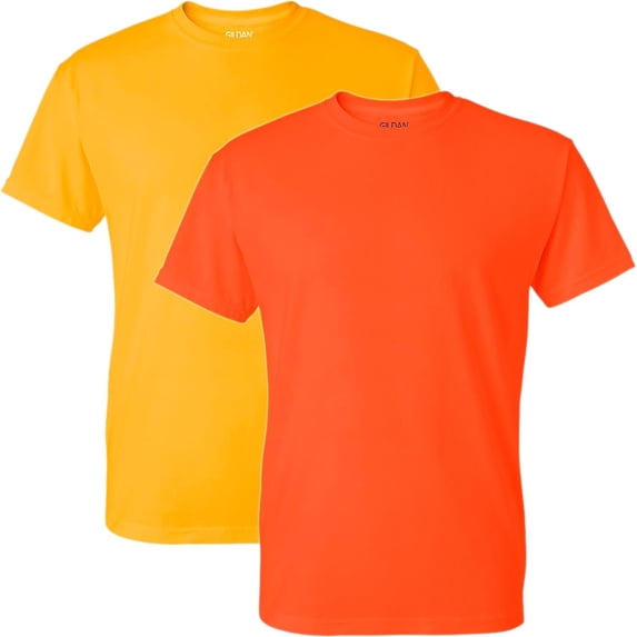 Gildan GildanMen'sDryBlendAdultT-Shirt,2-Pack,-Gold/Orange,XL