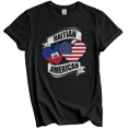thumbnail image 1 of Gildan Haitian American Hearts USA Haiti Flags T-Shirt Gift for Men Women Unisex Tee, 1 of 3