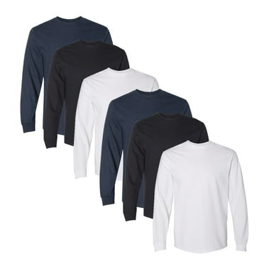 Gildan Hammer Long Sleeve T-Shirt for Adult Men Crew Neck Long Tee Comfort and Durability Multi-Color Assorted Tees 6 oz 100% Ring-Spun Cotton Long Shirt, 6 Pack Size-S