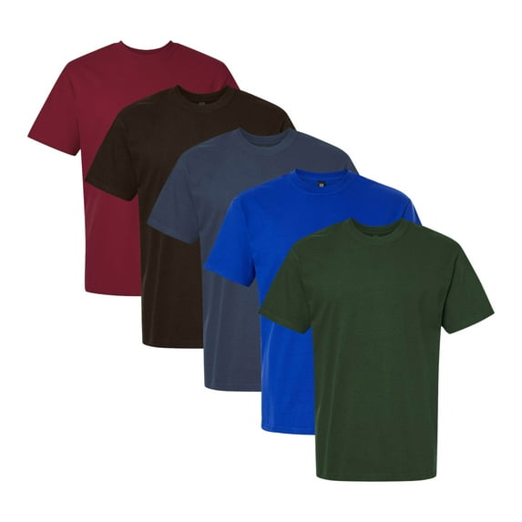 Gildan Hammer Maxweight T-Shirt, 100% Ring-Spun Cotton Mens Bulk Tee Shirts, Wholesale Short Sleeve T-Shirts (Dark Color 5 Pack, M)