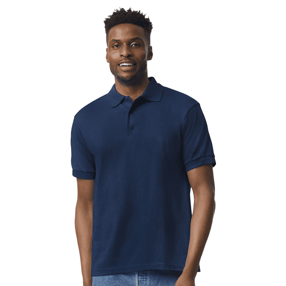Gildan - Hammer Pique Polo, Classic Fit, Moisture-Wicking Comfortable Polo Shirt, Navy, S
