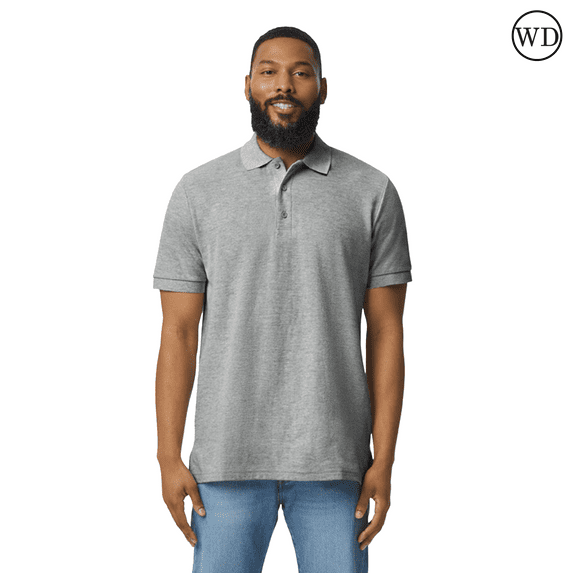 Gildan Hammer Pique Polo Shirt, Perfect Short Sleeve Golf T-Shirt for Adult, Sport Grey S