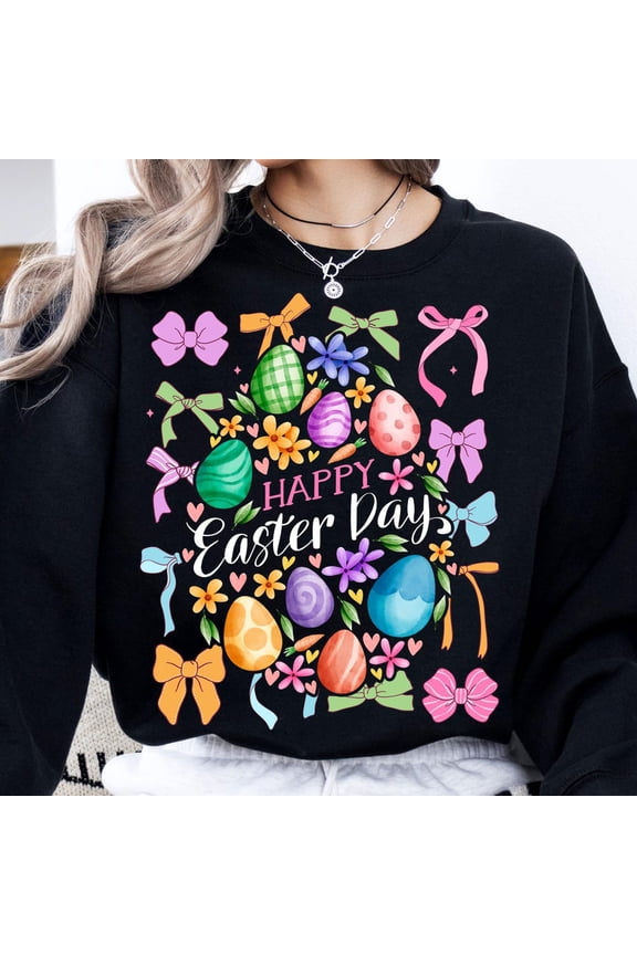 Happy Easter Coquette T-SHIRT, Easter Eggs T-SHIRT, Easter T-SHIRT, Floral Easter Egg Design, Easter Sublimation, Floral spring T-SHIRT, Boho Easter T-SHIRT