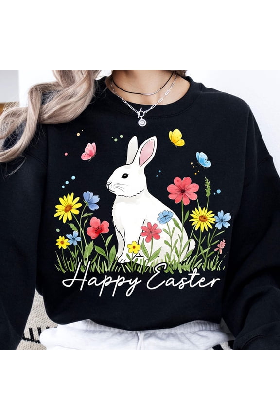 Happy Easter T-SHIRT, Easter T-SHIRT, Floral Bunny T-SHIRT, Spring T-SHIRT, Flowers T-SHIRT, Easter Shirt T-SHIRT, Sublimation, Easter Bunny T-SHIRT, Easter T-SHIRT files