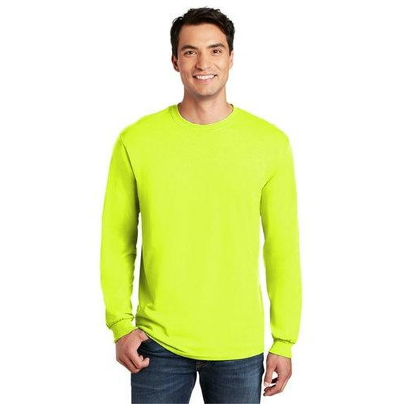 Gildan Heavy 100% Cotton Long Sleeve T-Shirt – Safety Green Color | 5.3 Oz Size - S | Buy from GILDAN