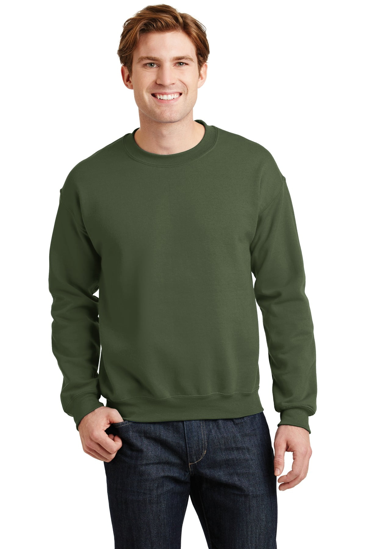 Gildan Heavy Blend 8 oz. 50 50 Fleece Crew G180 Military Green
