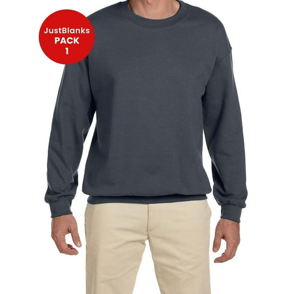 JustBlanks Heavy Blend Adult 8 oz 50 50 Fleece Crew Pill Resistant Air Jet Yarn Made