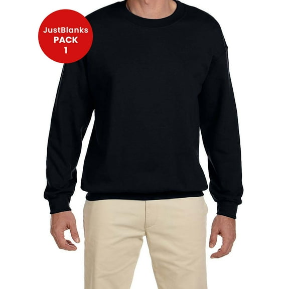 JustBlanks Heavy Blend Adult 8 oz 50 50 Fleece Crew Pill Resistant Air Jet Yarn Made